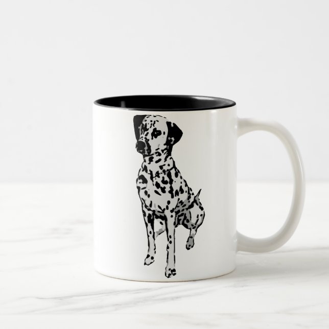 Sparky Dalmatiner-Hund Zweifarbige Tasse (Rechts)