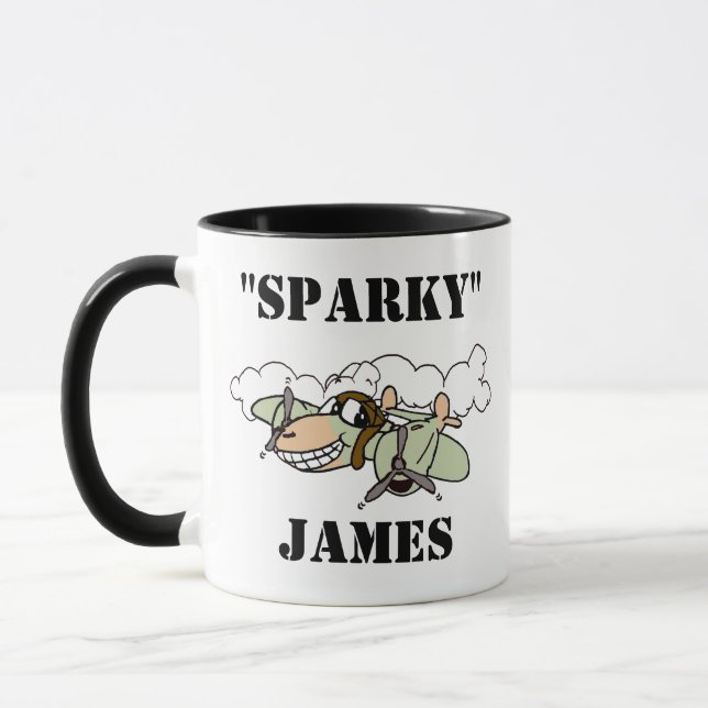 Sparky" der P-38-Blitzgerät-Cartoon Tasse (Links)