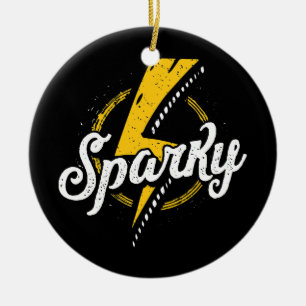 Sparky Electrician Funny Lineman Vater Retro Keramik Ornament