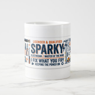 Sparky-Elektriker-Geschenk Jumbo-Tasse