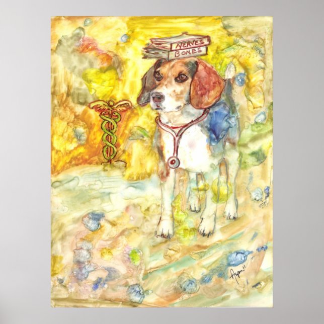 Sparky geht in ein medizinisches Schulposter Poster (Vorne)