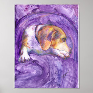 Sparky Hund: Der Pensive Pup Poster