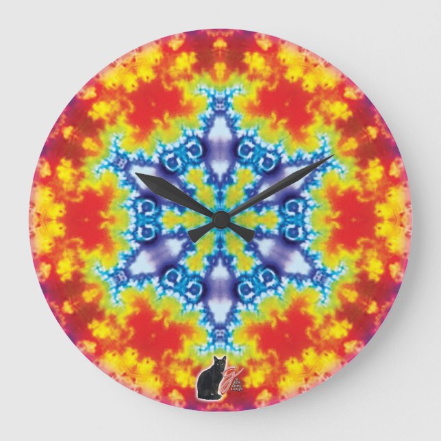 Sparky Kaleidoskop Große Wanduhr (Vorderseite)