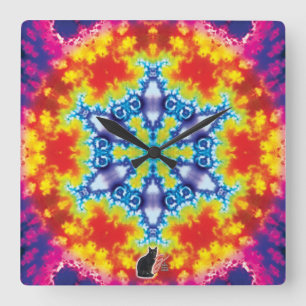 Sparky Kaleidoskop Quadratische Wanduhr