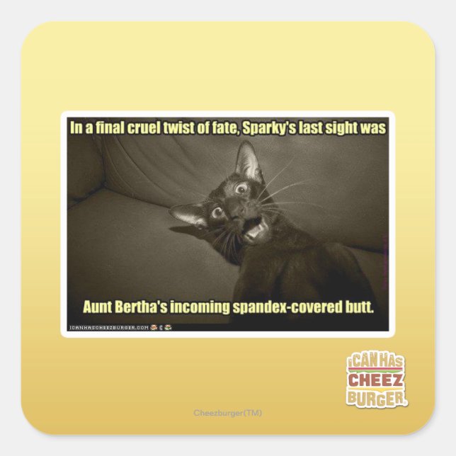 Sparkys letzter Blick Quadratischer Aufkleber (Vorderseite)