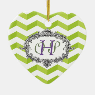 Sparren und ovaler Rahmen mit Monogramm Keramik Ornament