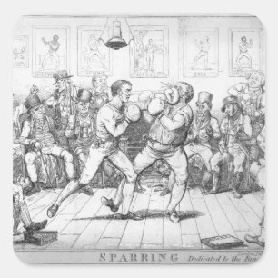 Sparring, 1817 quadratischer aufkleber