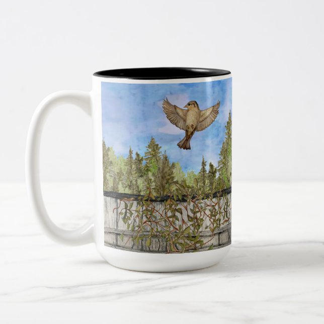 Sparrow-2-Töne-Tasse Zweifarbige Tasse (Links)
