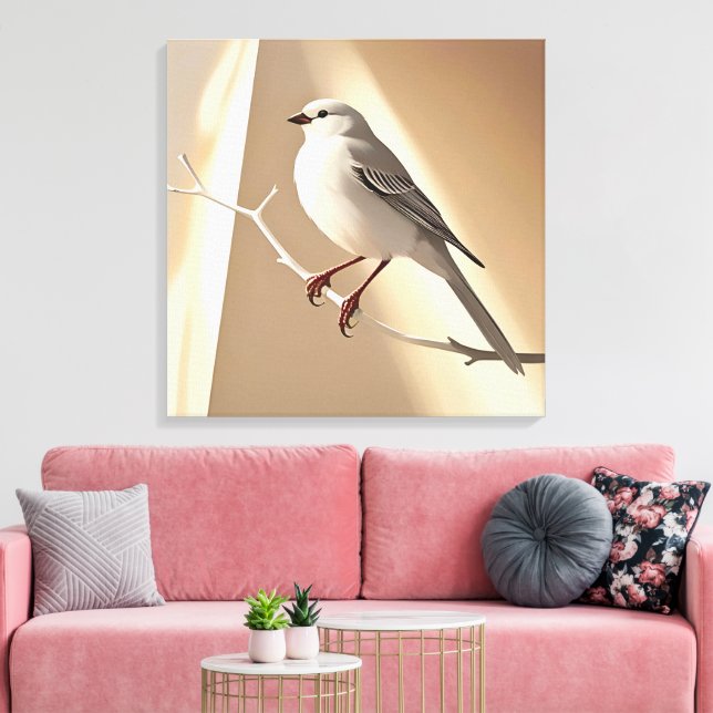 Sparrow Bird Canvas Wall Art | Cute Little Bird Leinwanddruck (Insitu (Wohnzimmer))