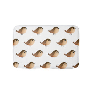 Sparrow Bird-Cartoon Badematte