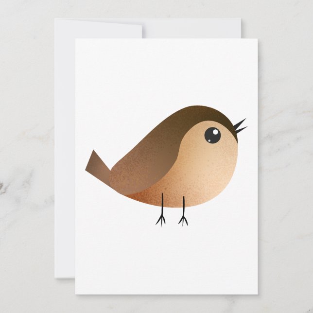 Sparrow Bird-Cartoon Dankeskarte (Vorderseite)