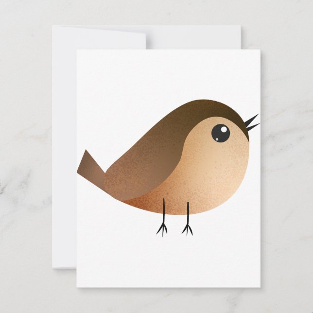 Sparrow Bird-Cartoon Feiertagskarte (Vorderseite)