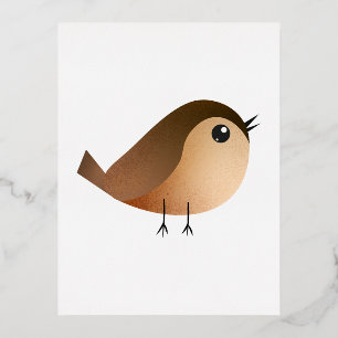 Sparrow Bird-Cartoon Folien Feiertagspostkarte