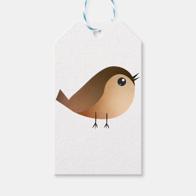 Sparrow Bird-Cartoon Geschenkanhänger (Vorderseite)