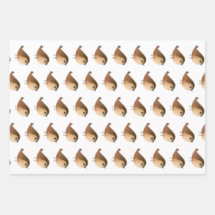 Sparrow Bird-Cartoon Geschenkpapier Set