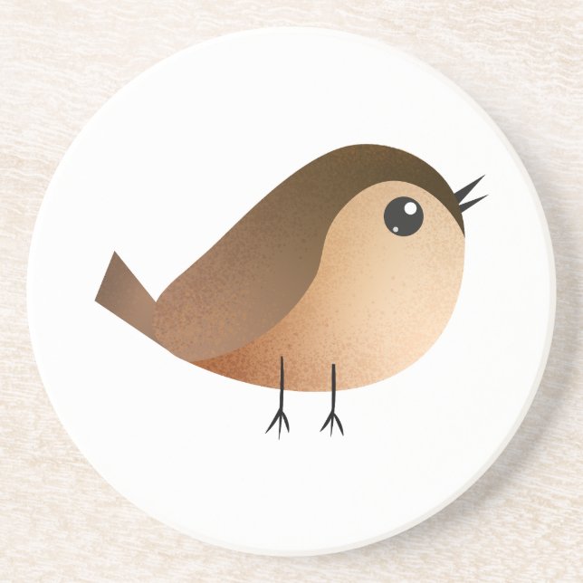 Sparrow Bird-Cartoon Getränkeuntersetzer (Vorne)