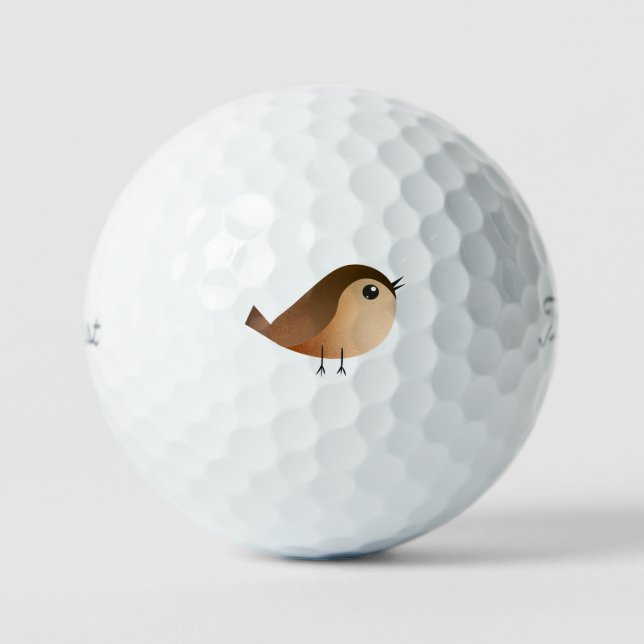 Sparrow Bird-Cartoon Golfball (Vorderseite)