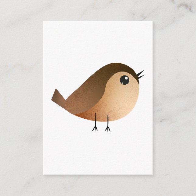 Sparrow Bird-Cartoon Hinweiskarte (Vorderseite)