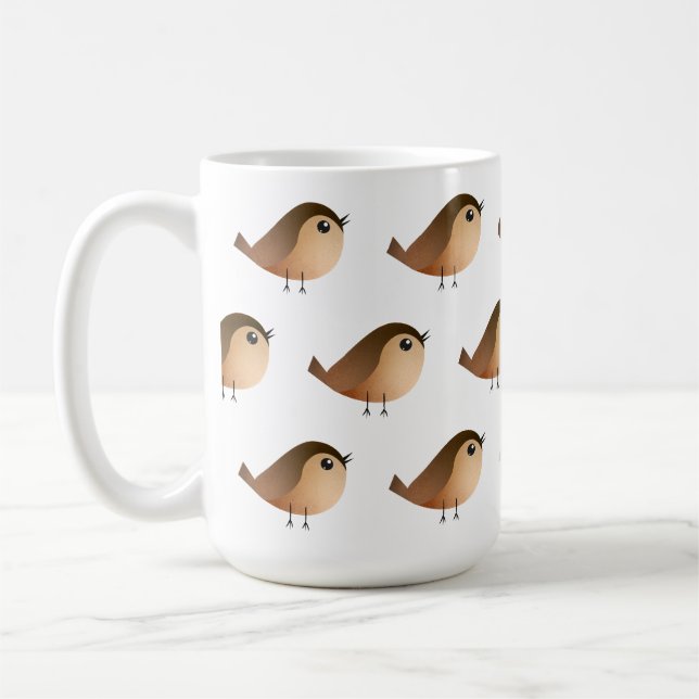 Sparrow Bird-Cartoon Kaffeetasse (Links)