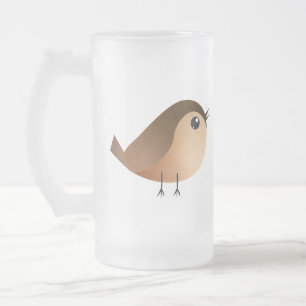 Sparrow Bird-Cartoon Mattglas Bierglas