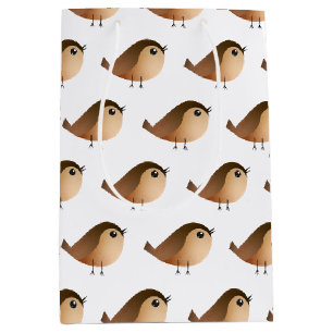 Sparrow Bird-Cartoon Mittlere Geschenktüte