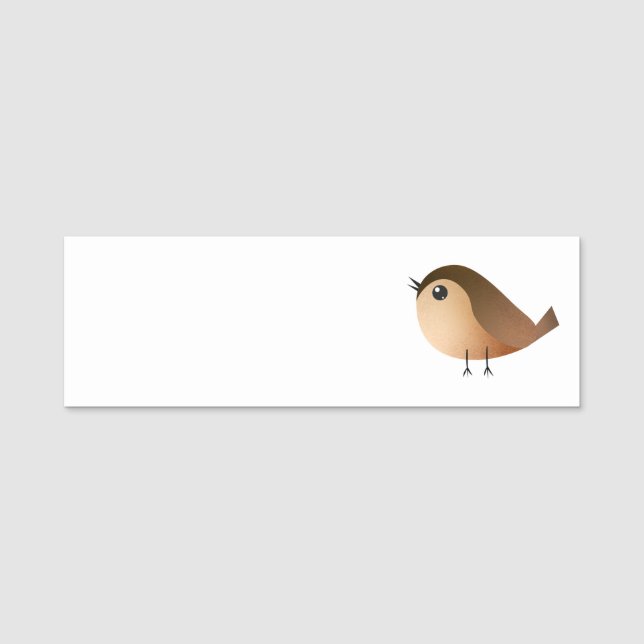 Sparrow Bird-Cartoon Namensschild (Vorderseite)