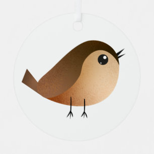 Sparrow Bird-Cartoon Ornament Aus Metall