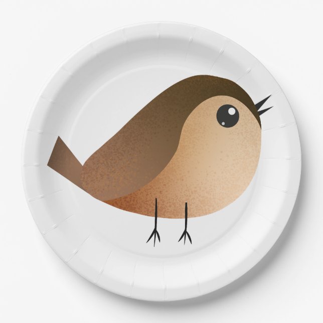 Sparrow Bird-Cartoon Pappteller (Vorderseite)