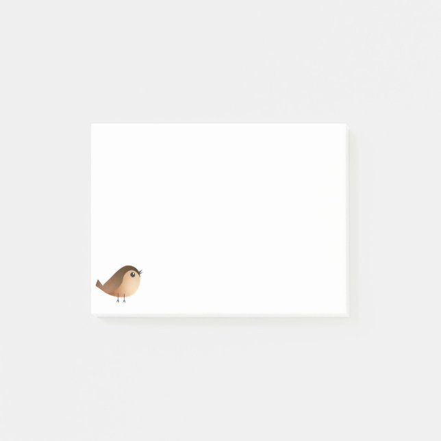 Sparrow Bird-Cartoon Post-it Klebezettel (Vorderseite)