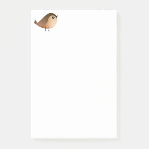 Sparrow Bird-Cartoon Post-it Klebezettel