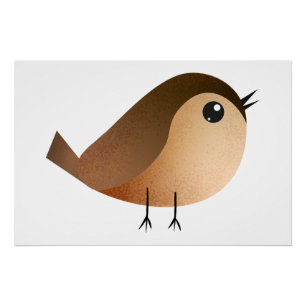 Sparrow Bird-Cartoon Poster