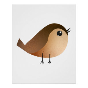 Sparrow Bird-Cartoon Poster