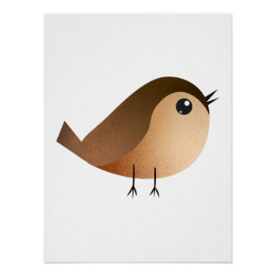 Sparrow Bird Cartoon Poster