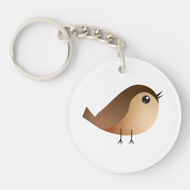 Sparrow Bird-Cartoon Schlüsselanhänger (Vorderseite)