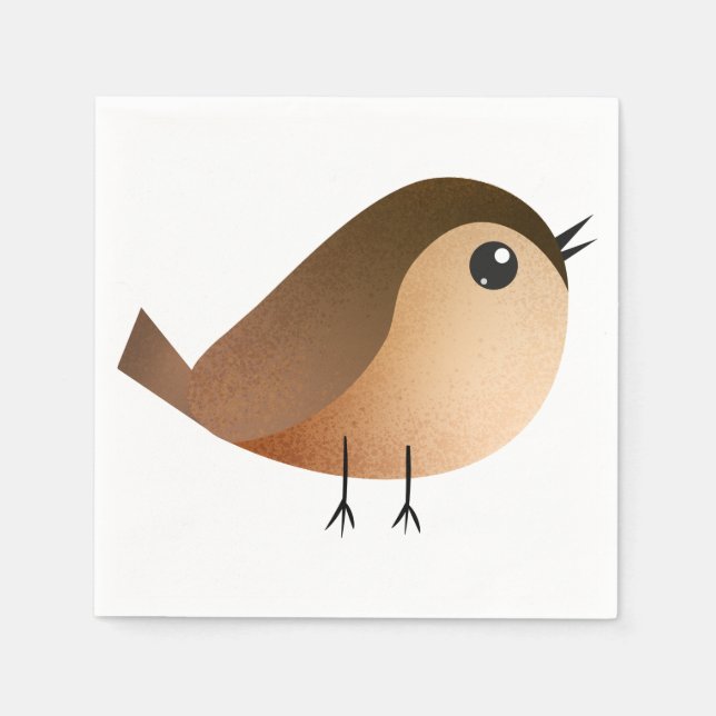Sparrow Bird-Cartoon Serviette (Vorderseite)