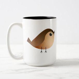 Sparrow Bird-Cartoon Zweifarbige Tasse