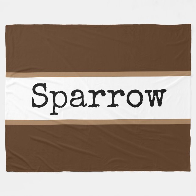 SPARROW Fun Moderne, breit braune Streifen Fleecedecke (Vorderseite (Horizontal))