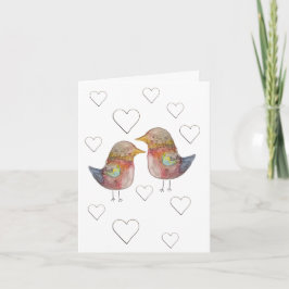 Sparrow in Liebe, Herz-Muster Wasserfarbe