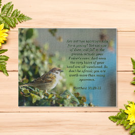 Sparrow mit Bibelverse von Matthew 10:29-31 Puzzle