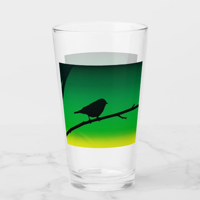 Sparrow Silhouette On Limonene Glas (Vorderseite)