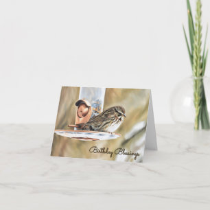 Sparrow und. Zuführung - Geburtstagskarte Karte