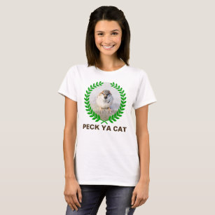 Sparrow Warrior - Peck Ya Cat witzig anpassbar T-Shirt
