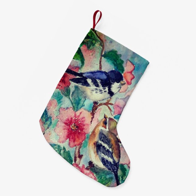 Sparrows Christmas Stocking - Painting Kleiner Weihnachtsstrumpf (Vorderansicht (hängend))