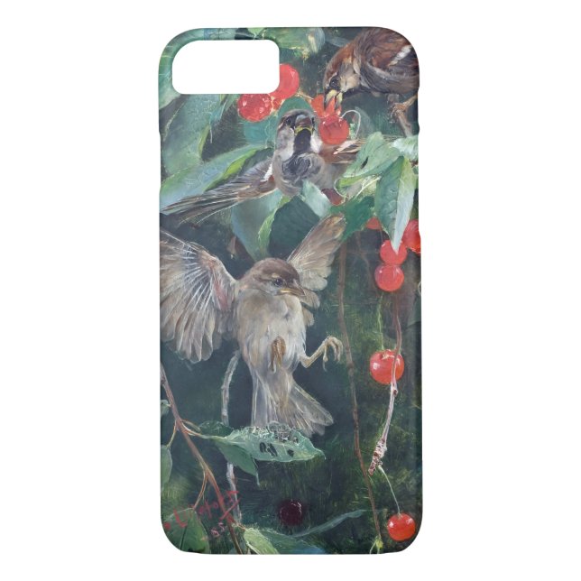 Sparrows in einem Kirschbaum, Bruno Liljefors Case-Mate iPhone Hülle (Rückseite)