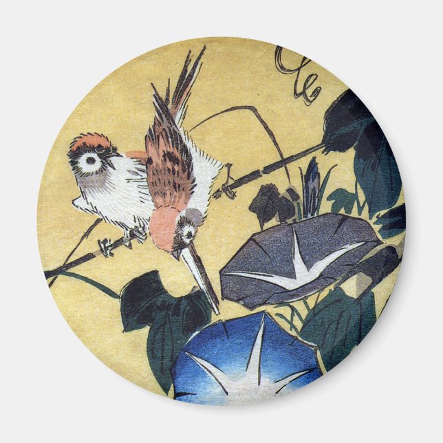 Sparrows und Morning Glory, Hiroshige Magnet (Vorne)