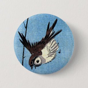 Sparrows und Wilde Rose, Hiroshige Button