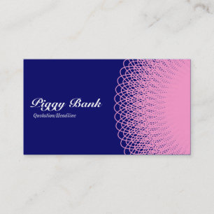 Sparschwein - Rosa auf Marineblau 000066 Visitenkarte