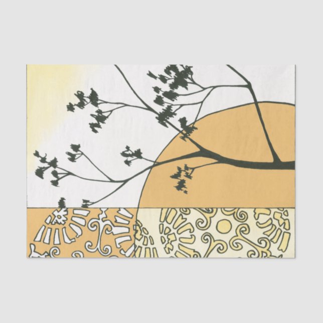 Sparse Tree Silhouette von Megan Meagher Seidenpapier (Vorderseite)