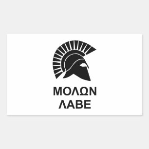 Sparta molon labe rechteckiger aufkleber