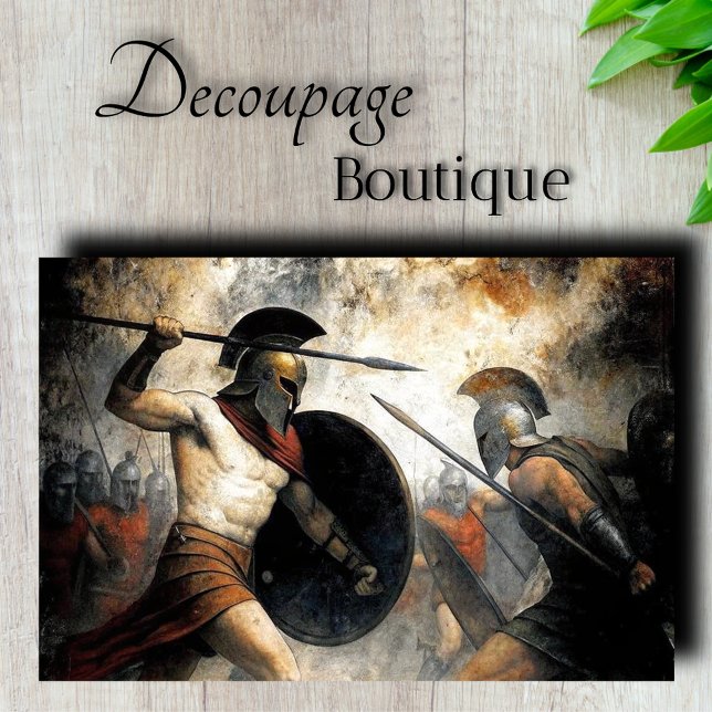 Spartan Battle Decoupage Seidenpapier (Spartan Battle Decoupage Tissue Paper)